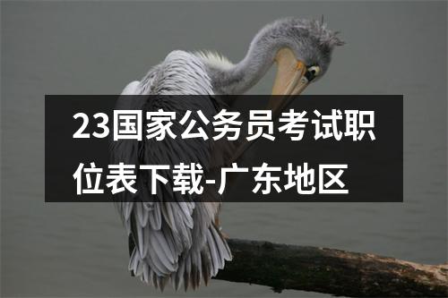 23国家公务员考试职位表下载-广东地区 图片