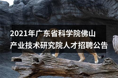 2021年广东省科学院佛山产业技术研究院人才招聘公告 图片